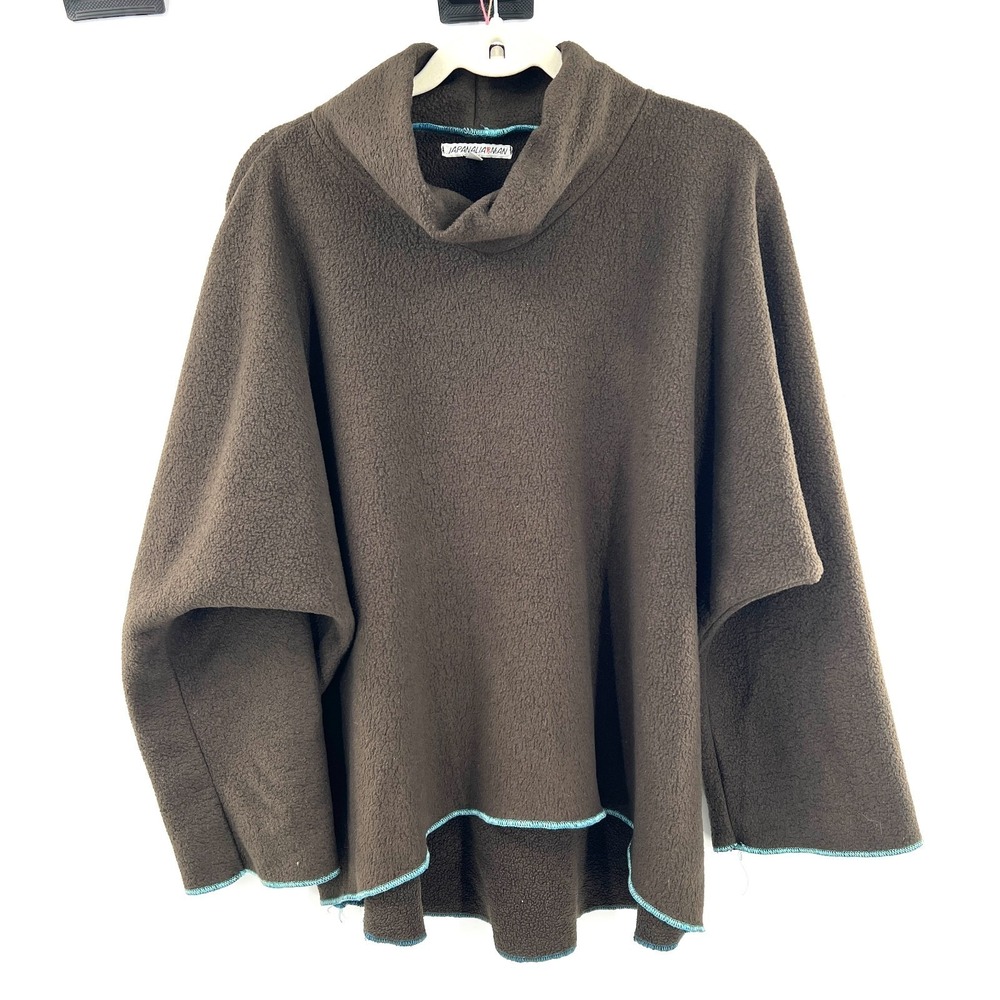 japanalia Man Hartford CT fleece oversized cowl neck olive dolman unisex S M